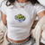 Y2k Printed White Crop Top