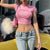 Pink Y2K Crop Tee