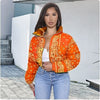 Y2K Cyber Coats & Jackets Orange / S Y2K Bandana Print Puffer Jacket