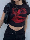 Y2k Black Crop Tee