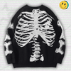 Y2K Bone Print Sweater