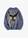 Y2K Cyber Shirts & Tops Blue / M Y2K Butterfly Jacquard Sweater