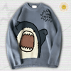 Y2K Cartoon Shark Print Sweater