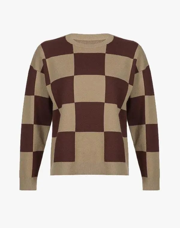 Y2K Checkerboard Sweater
