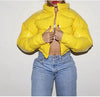 Y2K Cyber Coats & Jackets Yellow / S Y2K Cropped Bubble Down Coats