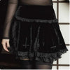 Y2K Cyber Skirt Y2K Cross Black Skirt