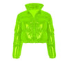 Y2K Cyber Coats & Jackets Green / S Y2K Faux Leather Cropped Coats