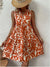 Y2K Cyber Dresses Orange / S Y2K Floral Midi Dress