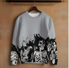 Y2K Cyber sweater Grey / S Y2K Gothic Flame Skeleton Sweater