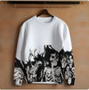Y2K Gothic Flame Skeleton Sweater
