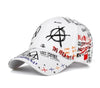 Y2K Cyber Hats White Y2K Graffiti Printing Hats