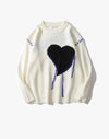 Y2K Cyber Shirts & Tops Ivory / M Y2K Heart Knit Sweater
