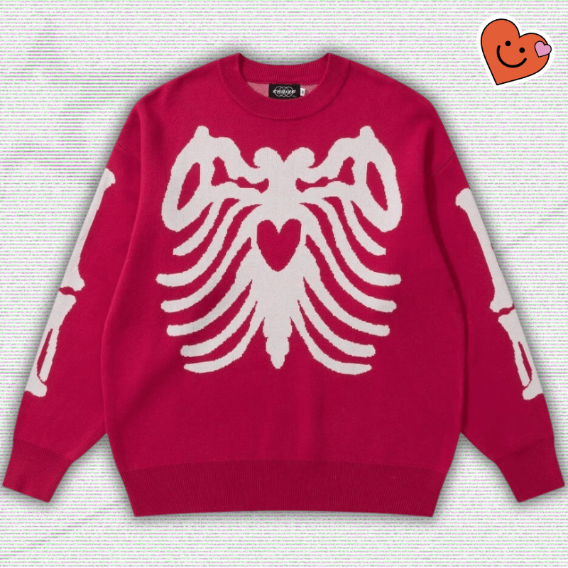 Y2K Knitted Skull Sweater