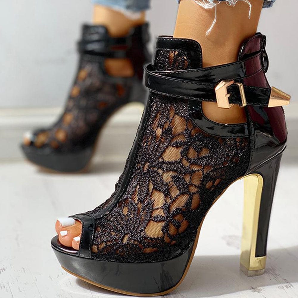 Y2K Lace High Heels