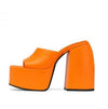 Y2K Cyber Heels Orange / 35 Y2K Leather Beach Sandals