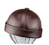 Y2K Cyber Hats Brown Y2K Leather Beanie