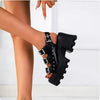Y2K Cyber Heels Y2K Leather Platform Heels