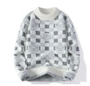 Y2K Cyber sweater B / M Y2K Loose Plaid Knitted Sweater