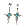 Y2K Melting Gem Cross Earrings