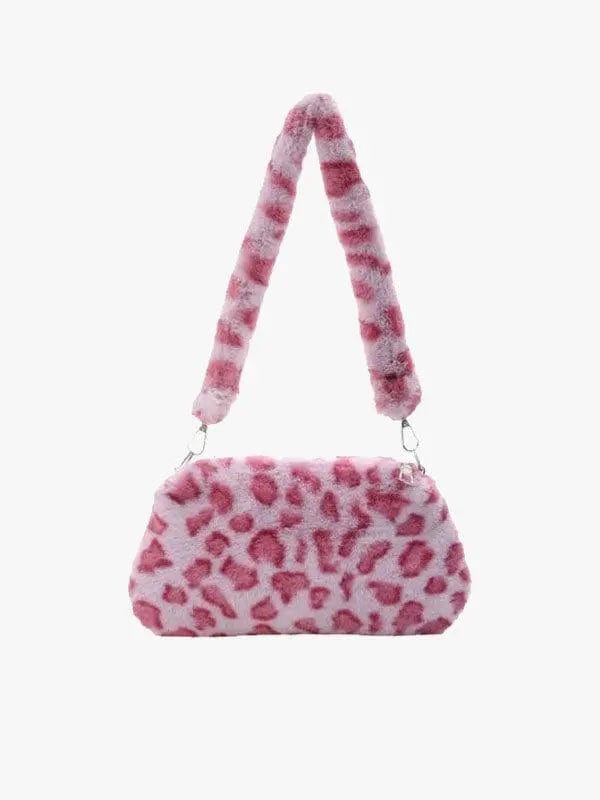 Y2K Cyber Handbags Pink Y2K Mini Cow Print Shoulder Bag
