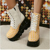 Y2K Cyber Boots Y2K Mix Color Chunky Boots