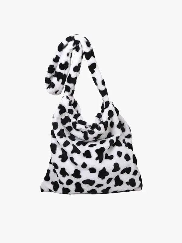 Y2K Cyber Handbags Black & White Y2K Moo Pattern Shoulder Bag