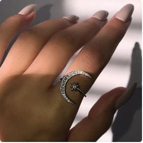 Y2K Moon And Star Ring