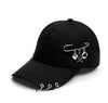 Y2K Cyber Hats Black Y2K Piercing Ring Hats