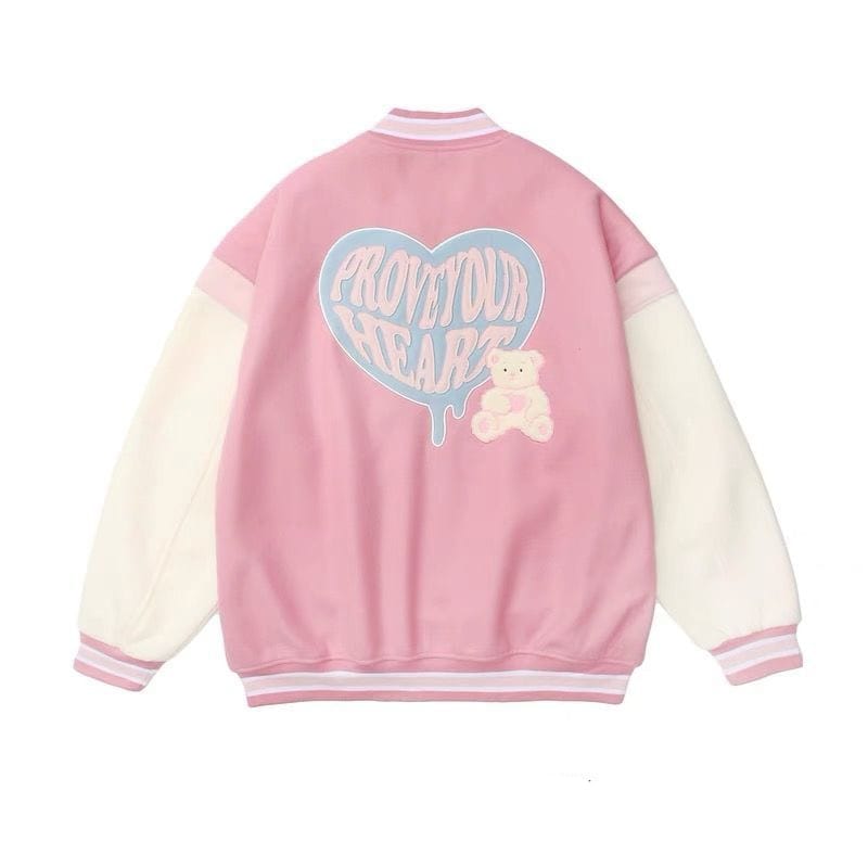 Y2K Pink Varsity Jacket