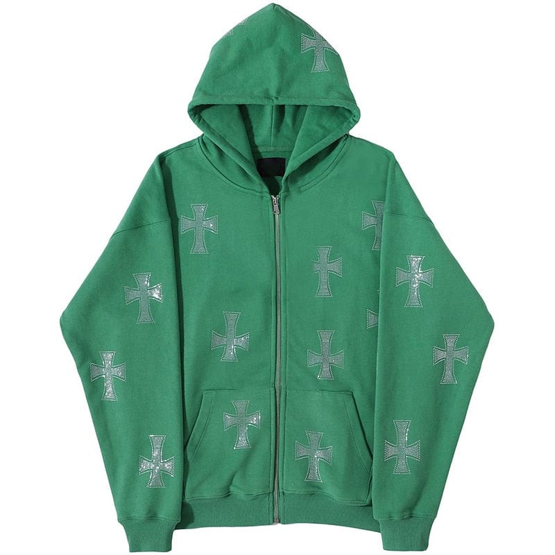 Y2K Rhinestone Cross Tracksuit