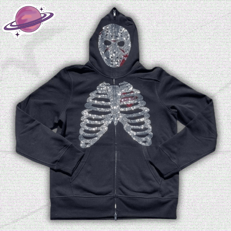 Y2K Rhinestone Skull Jacket