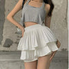Y2K Cyber Skirt White / S Y2K Ruffles High Waist Skirts