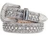 Y2K Silver Rhinestone Belt