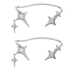 Y2K Silver Star Clip Earrings