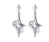 Y2K Cyber earrings Silver Y2K Star Drop Earrings