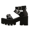 Y2K Triple Buckle Platform Sandals