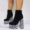 Y2K Zebra Platform Boots