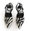 Y2K Zebra Strappy Heels
