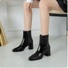Y2K Zipper Patent Leather Boots