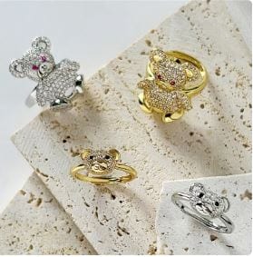 Y2K Zircon Bear Ring