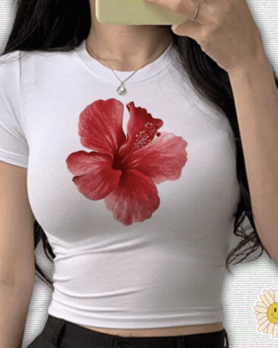 Floral Print Y2K Crop Top