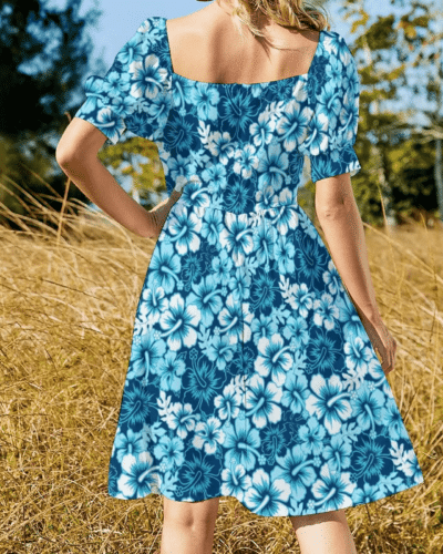 Hibiscus Print Dress Y2K