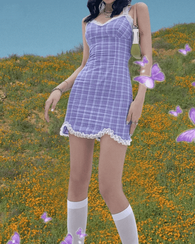 Y2K Purple Dress