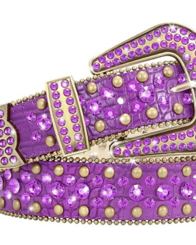 Y2K Purple Rhinestone Belt