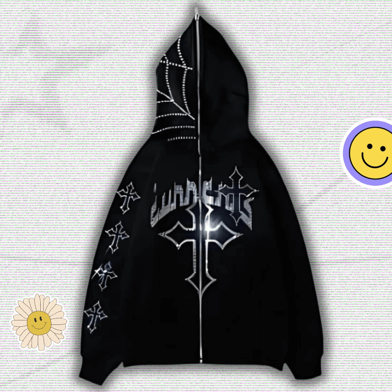 y2k cross hoodie