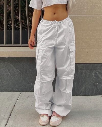 Y2K White Parachute Cargo